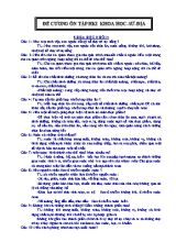 Đề cương ôn tập học kì 1 Khoa học-Sử-Địa Lớp 4